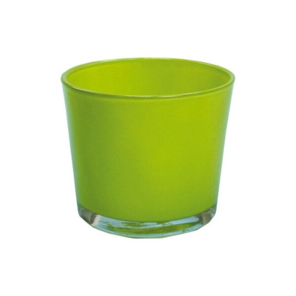 Glas Übertopf, lindgrün, Höhe 9 cm, Durchmesser 10 cm