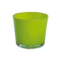 Glas Übertopf, lindgrün, Höhe 11 cm, Durchmesser 11,5 cm